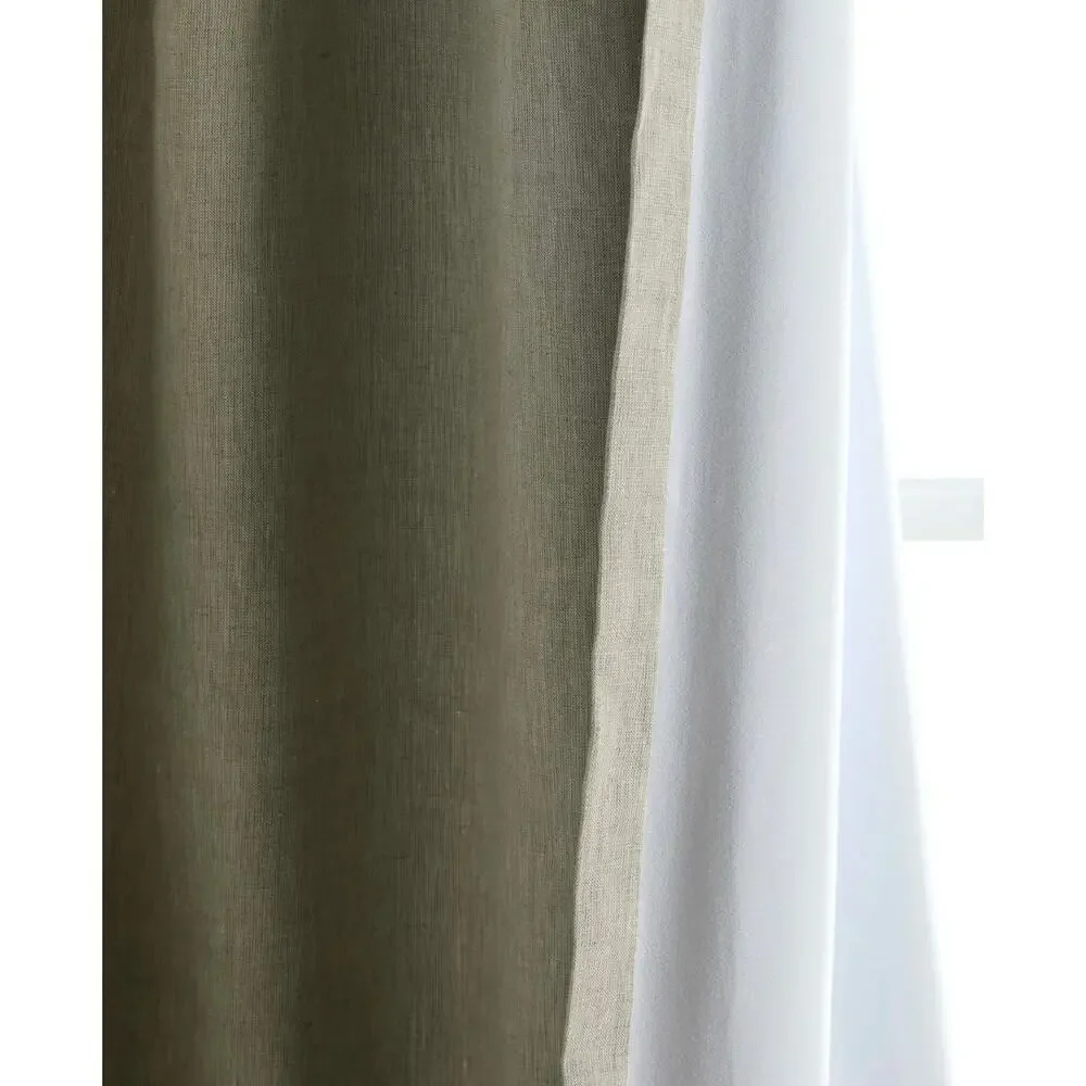 Quince European Linen Light Filtering Curtain | Sage Green | 96x108